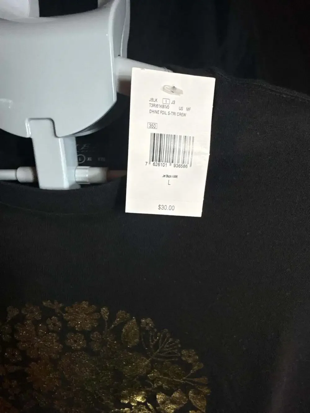 Guess Los Angeles Floral Skull Foil Graphic T-Shirt Size L - Picture 6 of 9